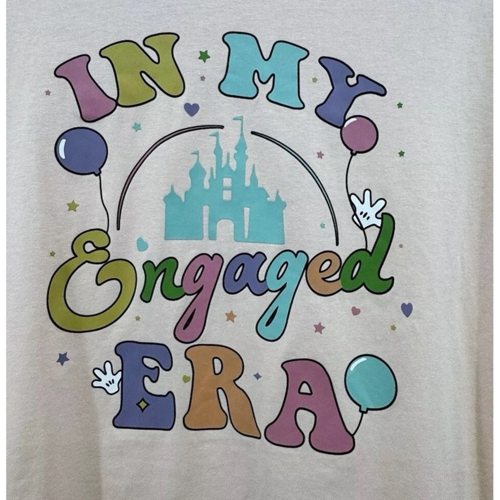 In My Engaged Era Disney Princess T-Shirt Womens Small Light Pink Short Sleeve - Picture 3 of 6